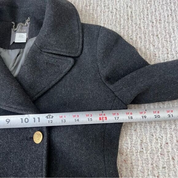 J. Crew Stadium Cloth Nello Gori Double Breasted Wool Pea Coat - Picture 9 of 14